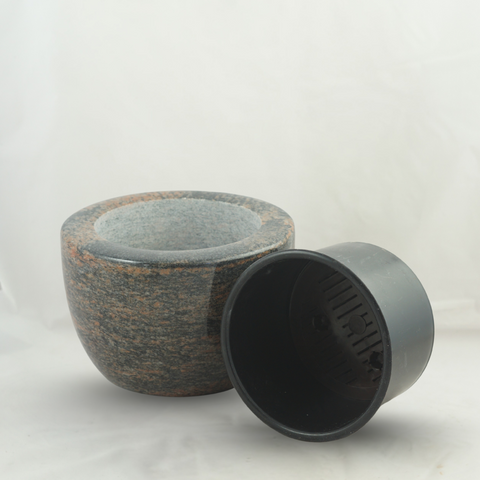 Granit-Grabschale Modern 24 cm – Granit-Auswahl rötlich-grau, blaugrau-schwarz-rotbraun, schwarz, poliert & würdevoll