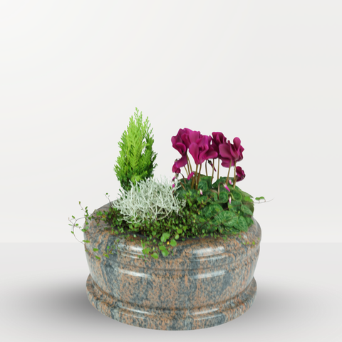 Grabschale Exklusiv Grande aus Granit – 33cm Ø außen, 22 cm Ø innen, 15 cm hoch, poliert & würdevoll