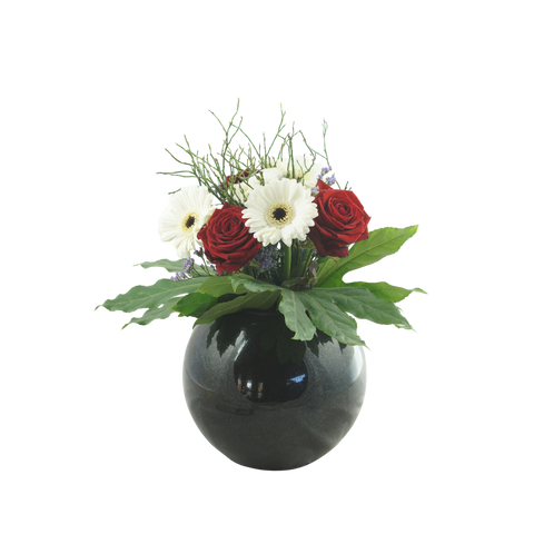 Grave vase ball made of granite – spherical, various colors