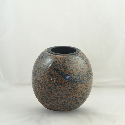 Grave vase ball made of granite – spherical, various colors