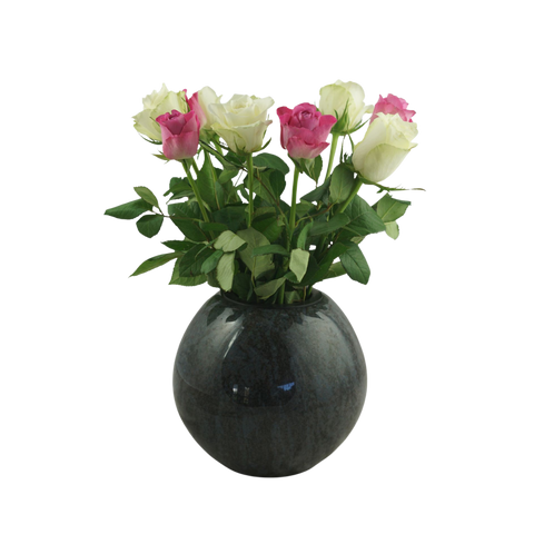 Grave vase ball made of granite – spherical, various colors