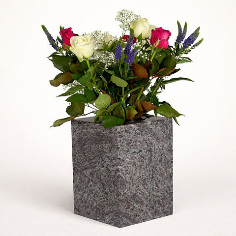 Grave vase Cube-XL made of granite – cubic, various colors