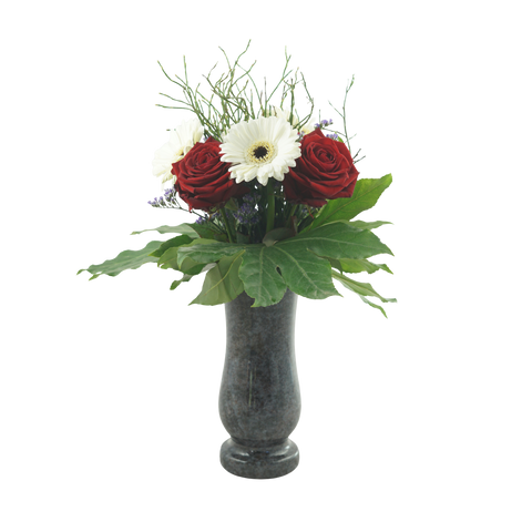 Grave vase Taille-small made of granite – compact-cylindrical, various colors