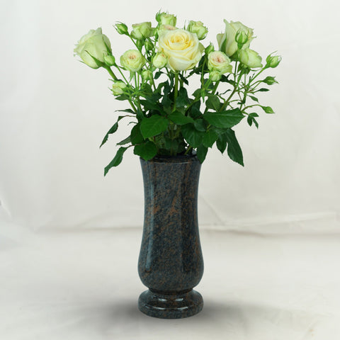 Grabvase Taille-medium aus Granit – schlank-zylindrisch, verschiedene Farben