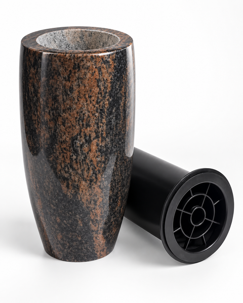 Elegance grave vase – rectangular, various colours Swedish Black