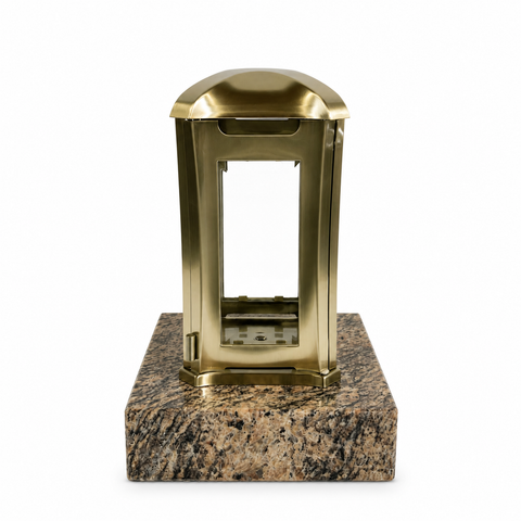 Grave lamp "Venezia" made of stainless steel bronze and granite base
