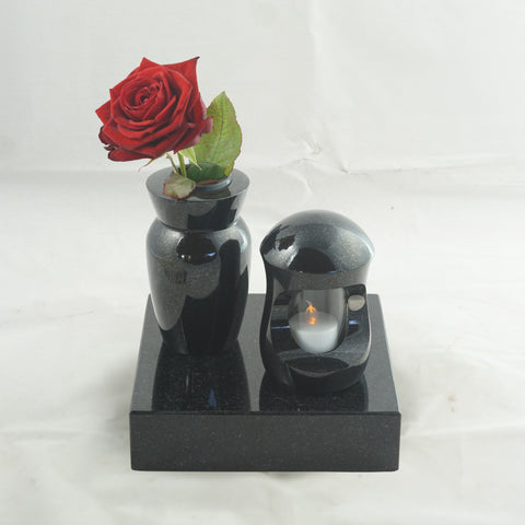 Ensemble "petit" Granit Noir Suédois avec socle
