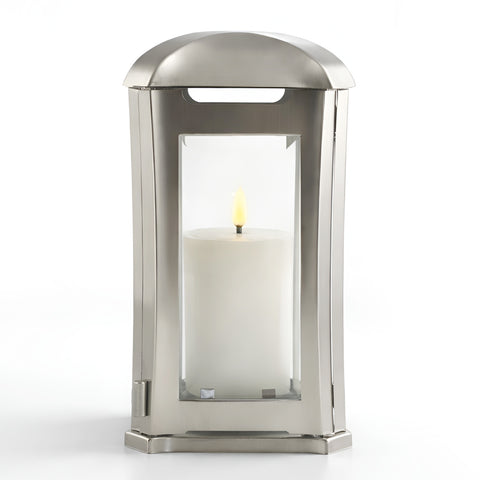 Venezia grave lamp made of stainless steel, silver-coloured, 13×13×24 cm