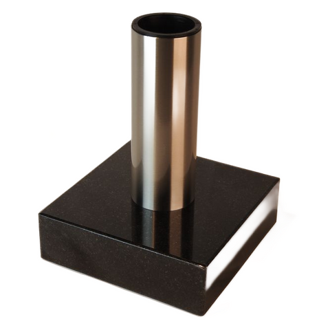 Grave vase Tube made of stainless steel with granite base – cylindrical, various colors