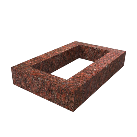 Granit-Grabeinfassung Vanga – rotbraun (flexible Längen)