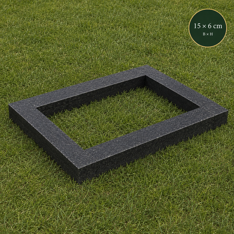 Grabeinfassung aus Granit Nero Impala – Profil 15 × 6 cm