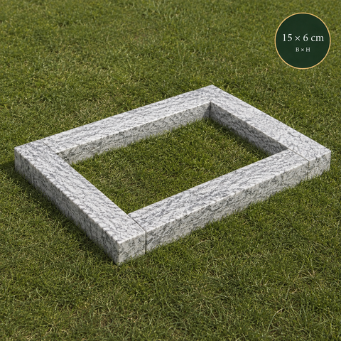 Grabeinfassung aus Granit Viscont White – Profil 10 × 5 cm