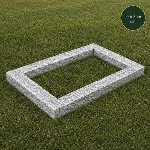 Grabeinfassung aus Granit Viscont White – Profil 15 × 6 cm