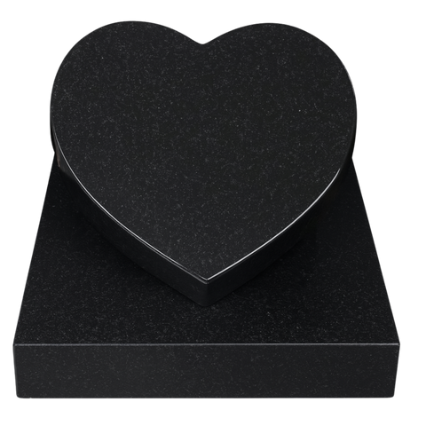 Heart on a granite base plate, various types of granite