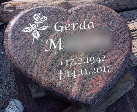 Heart plate made of granite various types of granite