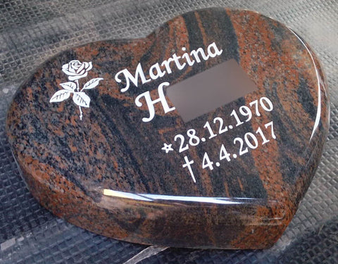 Heart plate made of granite various types of granite