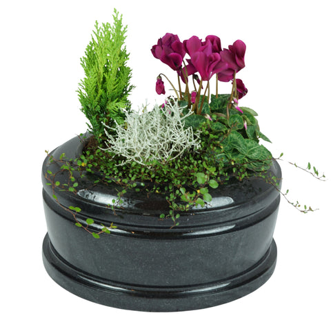 Grabschale Exklusiv Grande aus Granit – 33cm Ø außen, 22 cm Ø innen, 15 cm hoch, poliert & würdevoll