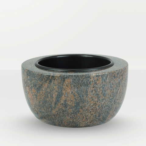 Grabschale Modern Grande XL aus Granit – 40cm Ø außen, 27 cm Ø innen, 18 cm hoch, poliert & würdevoll