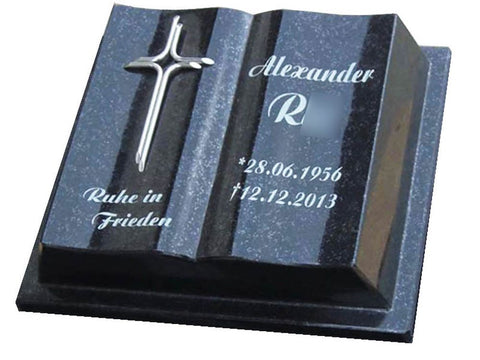 Reclining stone "open book with cover"