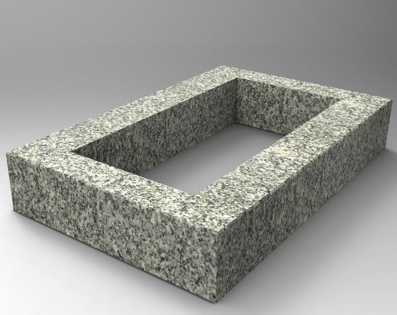 Grabeinfassung in Granit "Schlesisch" - zum Schließen ins Bild klicken